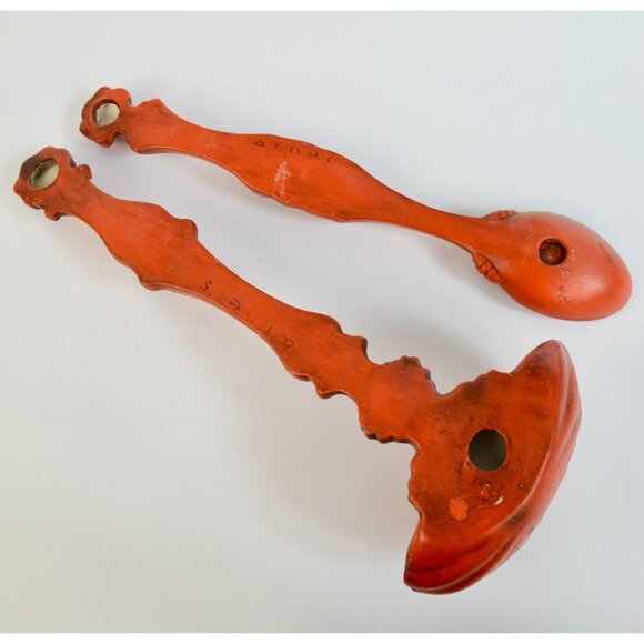 Vintage Large Spoon Ladle Ceramic Wall Hanging Decor Orange - Picture 4 of 4